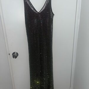 Zara Black and Silver Maxi Dress